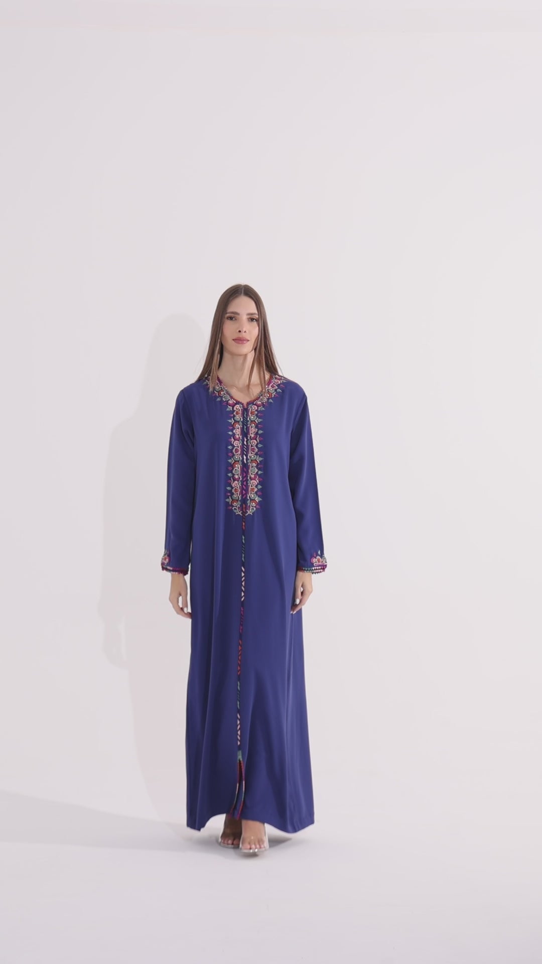 Royal Blue Crepe Caftan