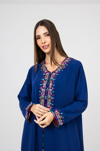 Royal Blue Crepe Caftan